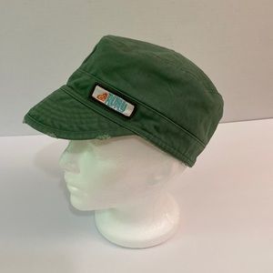 Roxy Green Distressed Military Cadet Hat Women's One Size Y2K